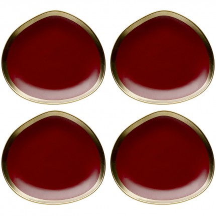 Assiettes creuses Vibrations 19cm rouges set de 4 Kare Design