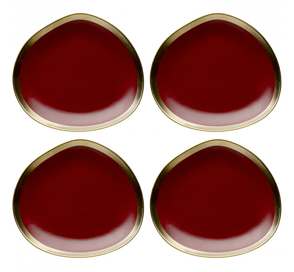 Assiettes creuses Vibrations 19cm rouges set de 4 Kare Design