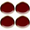 Assiettes creuses rouges et dorées - Vibrations - Kare Design