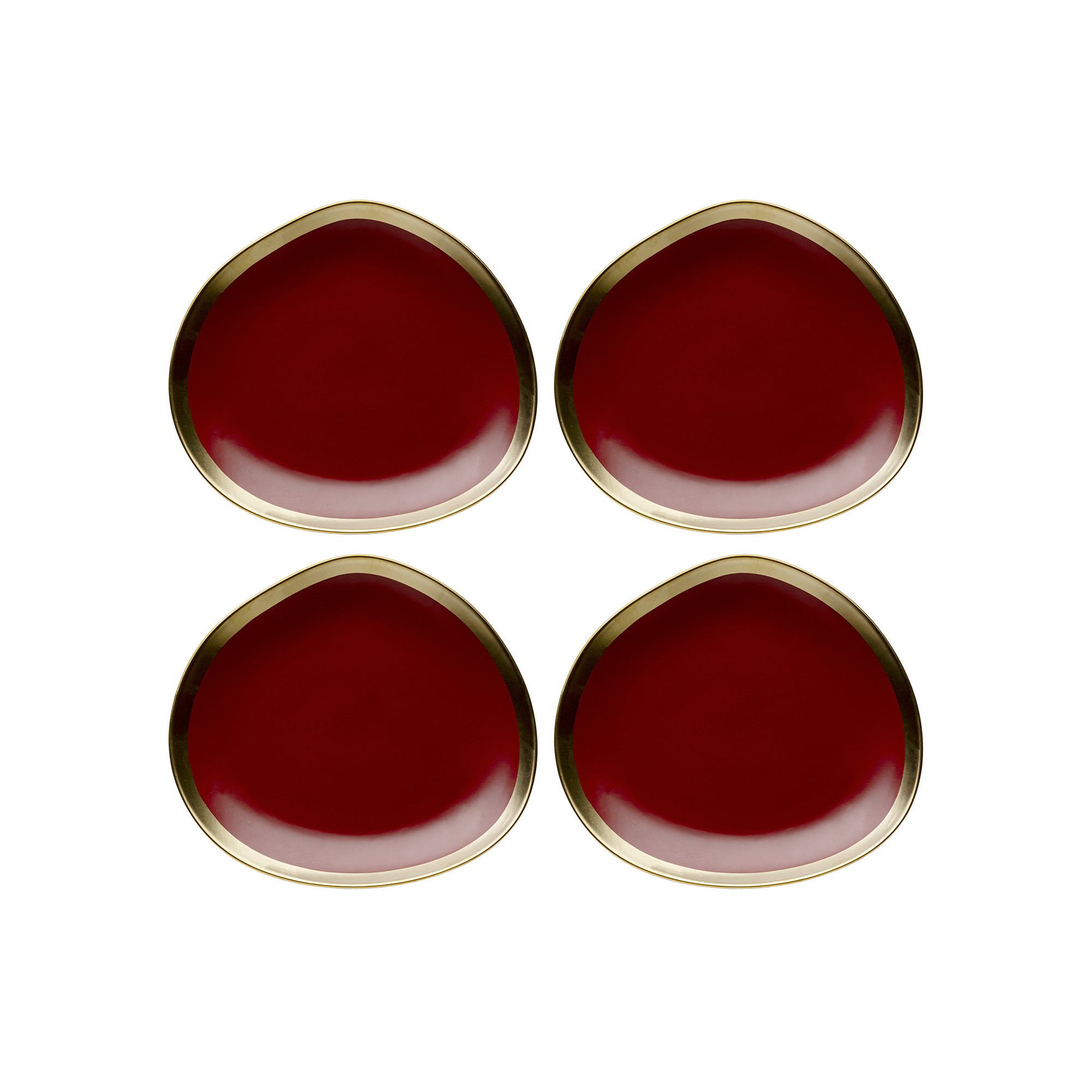 Assiettes creuses Vibrations 19cm rouges set de 4 Kare Design