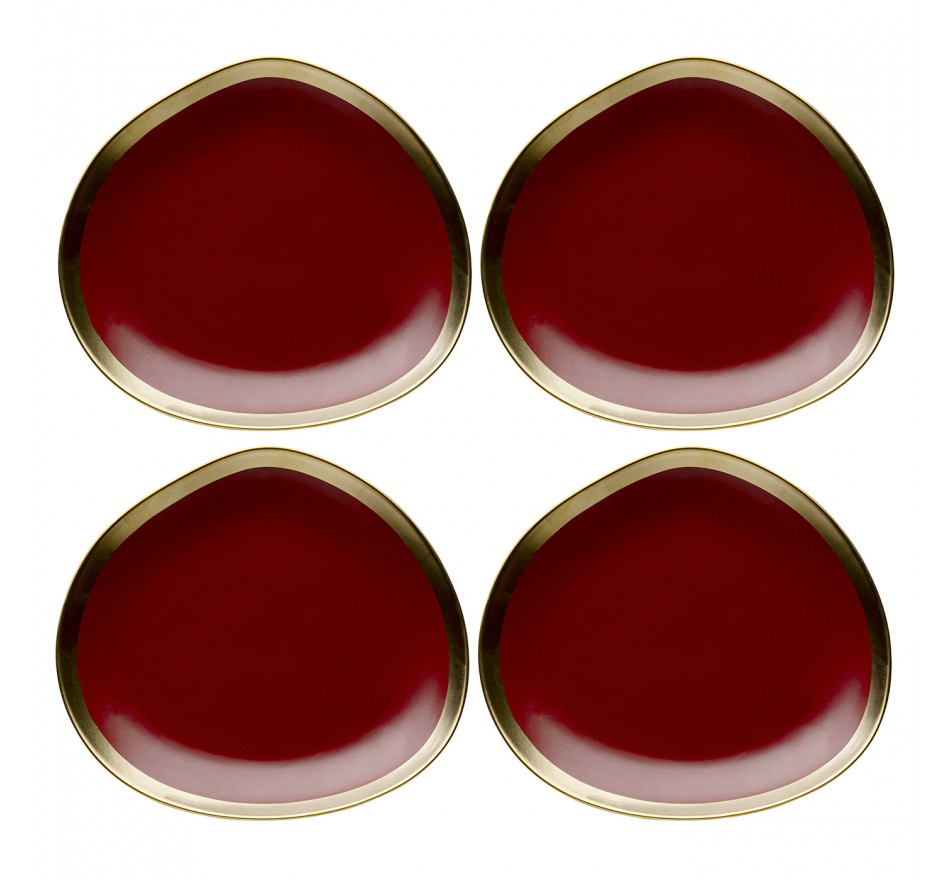 Plate Vibrations Ø21cm red (4/set) Kare Design
