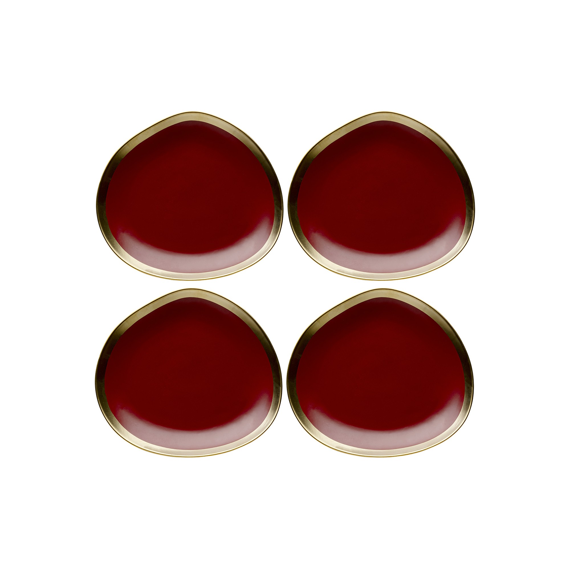 Assiettes Vibrations 21cm rouges set de 4 Kare Design
