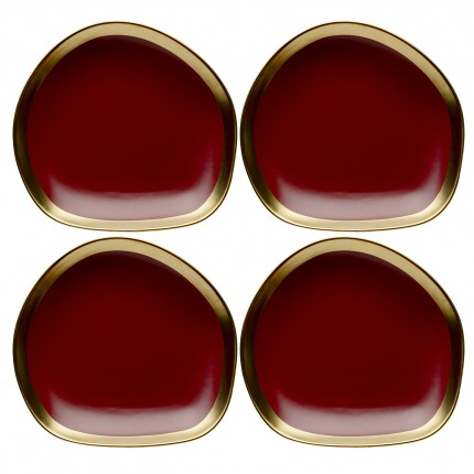 Assiettes Vibrations 27cm rouges set de 4 Kare Design