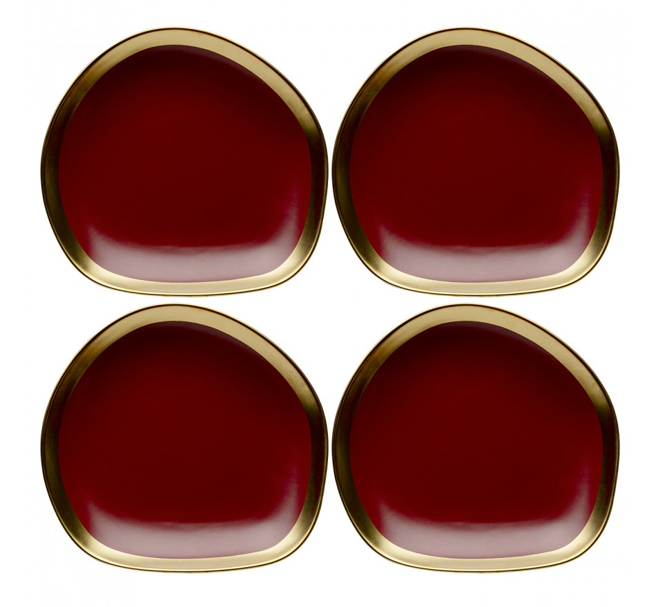 Plate Vibrations Ø27cm red (4/set) Kare Design