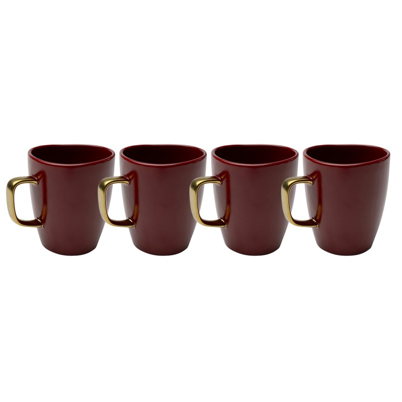Mugs en céramique rouge et dorée - Vibrations - Kare Design