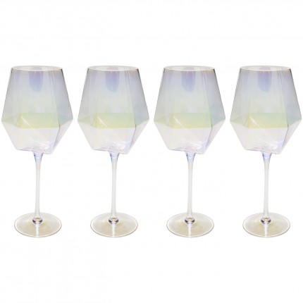White Wine Glass Diamond (4/set) Kare Design