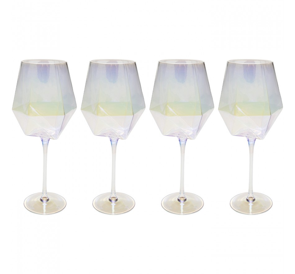 White Wine Glass Diamond (4/set) Kare Design