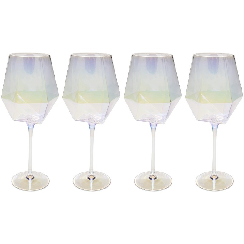 White Wine Glass Diamond (4/set) Kare Design