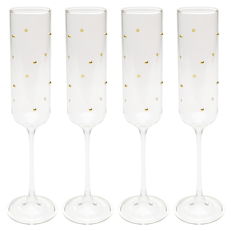 Champagne Glass Glam Dots gold (4/set) Kare Design