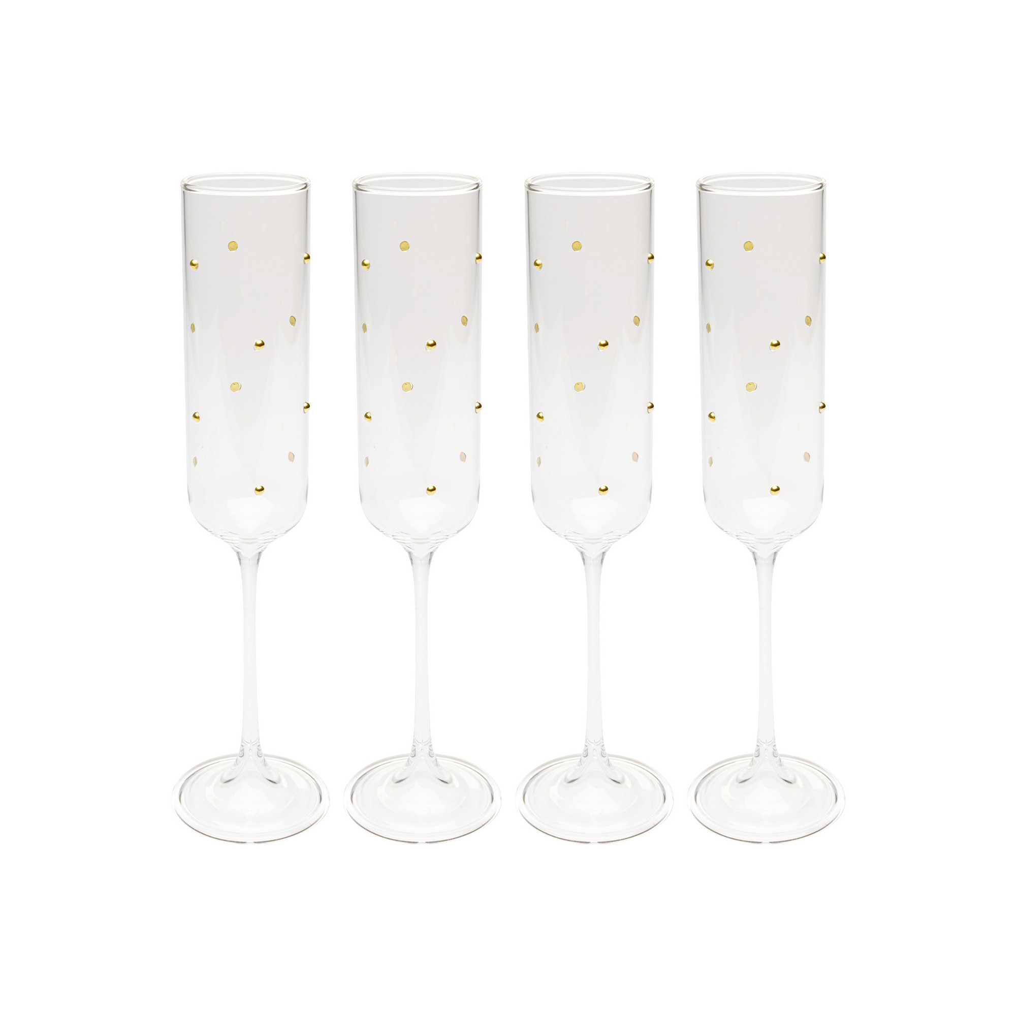 Champagne Glass Glam Dots gold (4/set) Kare Design