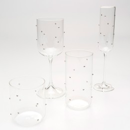 Flûtes à champagne à pois argentés en relief - Glam Dots - Kare Design