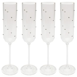 Flûtes à champagne à pois argentés en relief - Glam Dots - Kare Design