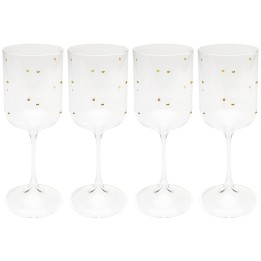 Verres à vin à pois dorés en relief - Glam Dots - Kare Design