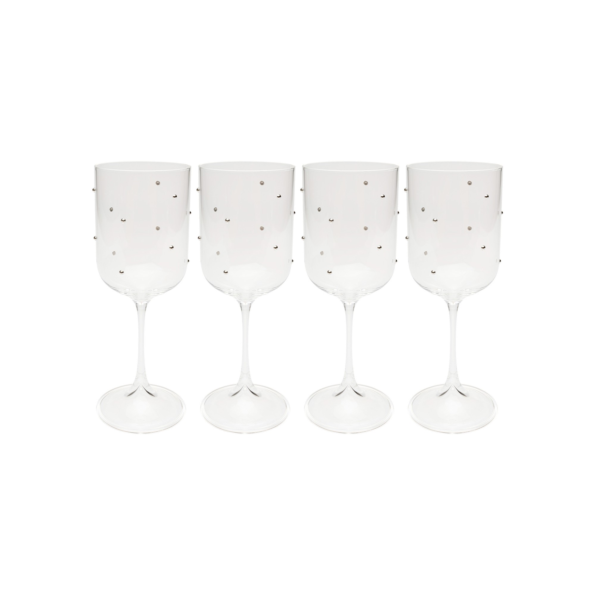 Wine Glass Glam Dots silver (4/set) Kare Design