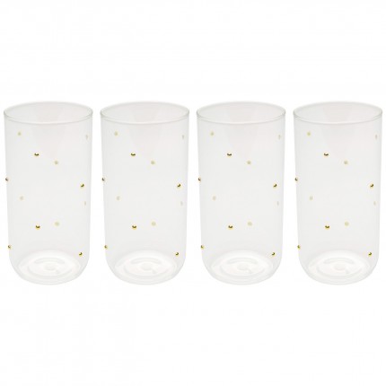 High Water Glass Glam Dots gold (4/set) Kare Design