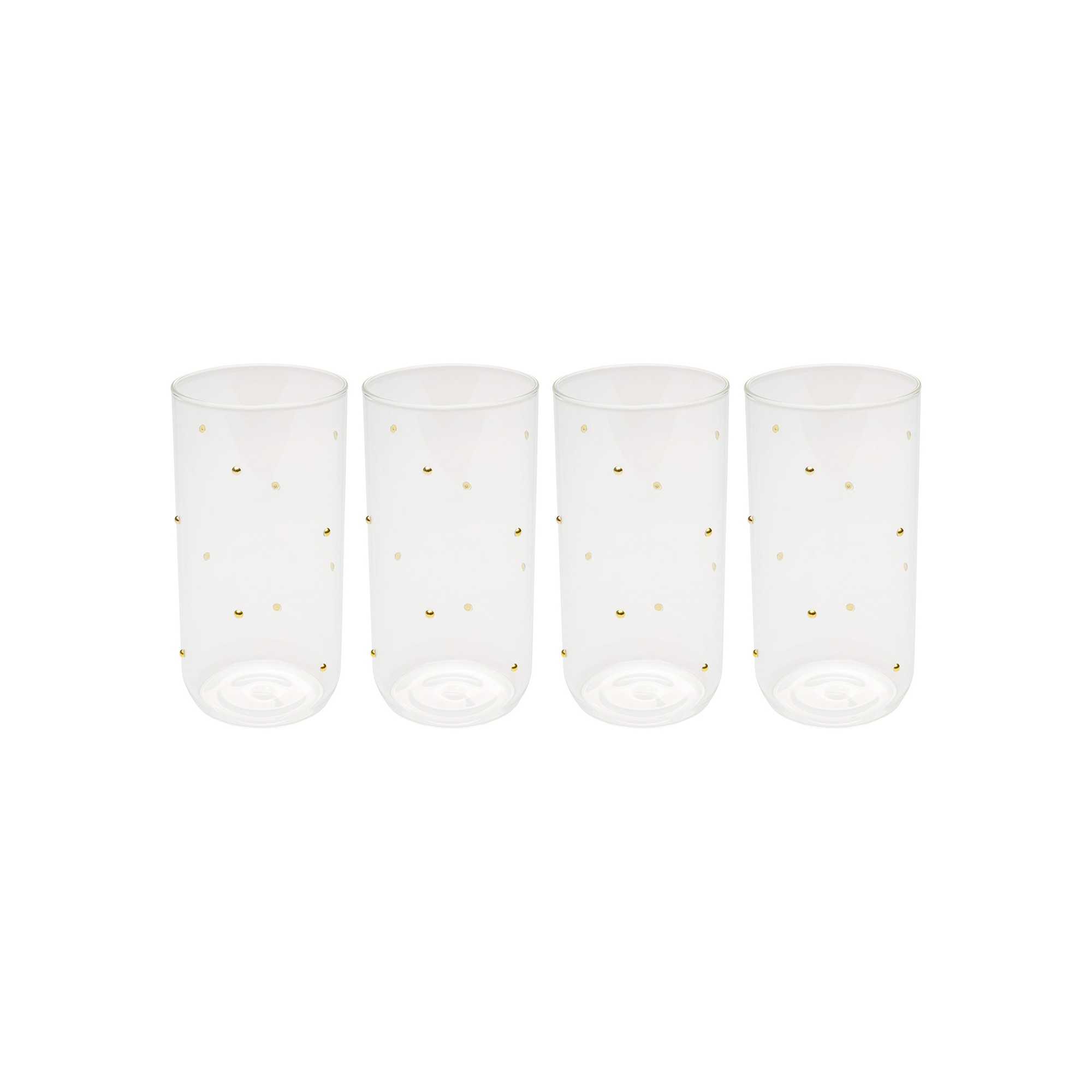 Verres hauts Glam Dots dorés set de 4 Kare Design