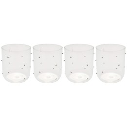 Verres à eau à pois argentés en relief - Glam Dots - Kare Design