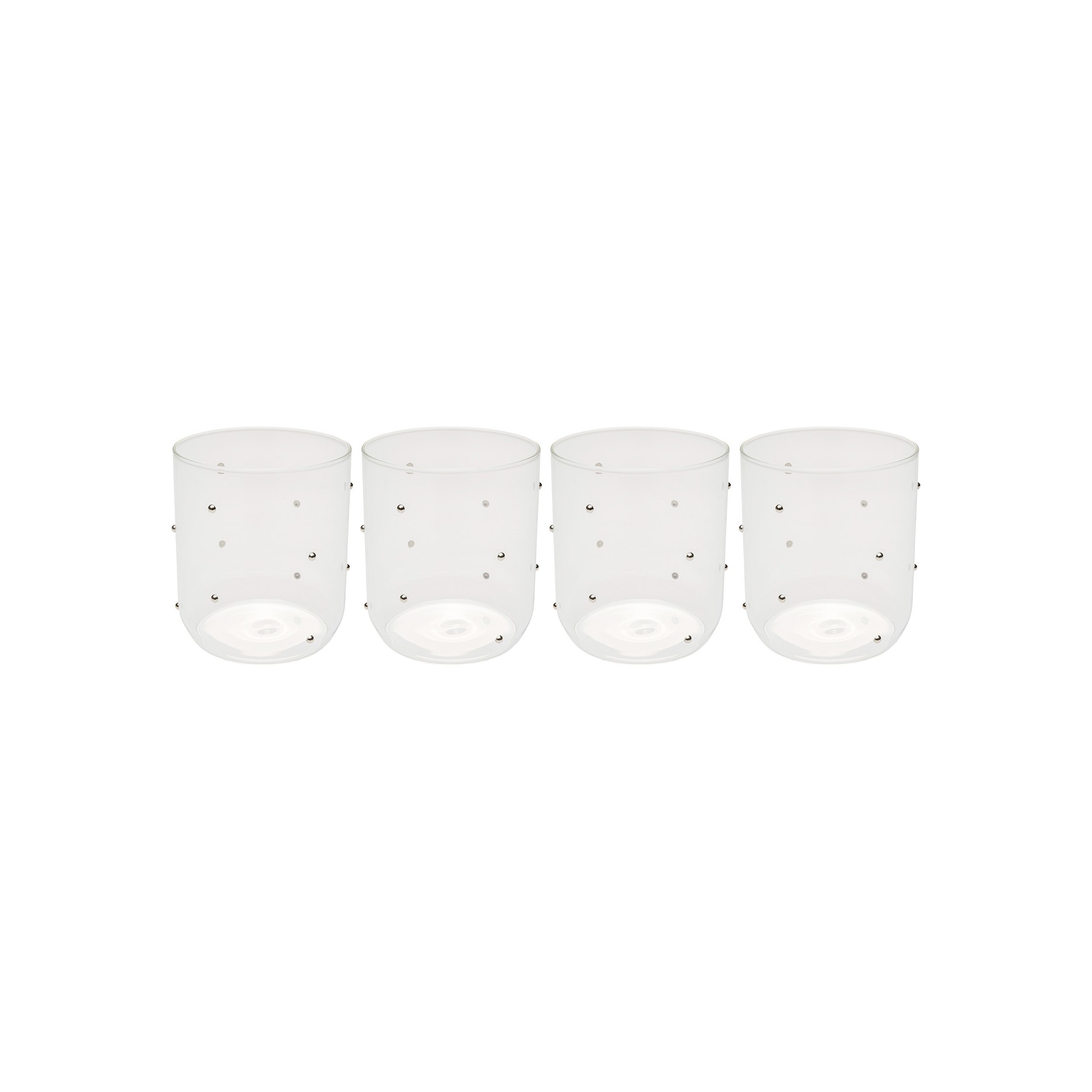 Water Glass Glam Dots silver (4/set) Kare Design