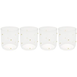 Water Glass Glam Dots gold (4/set) Kare Design