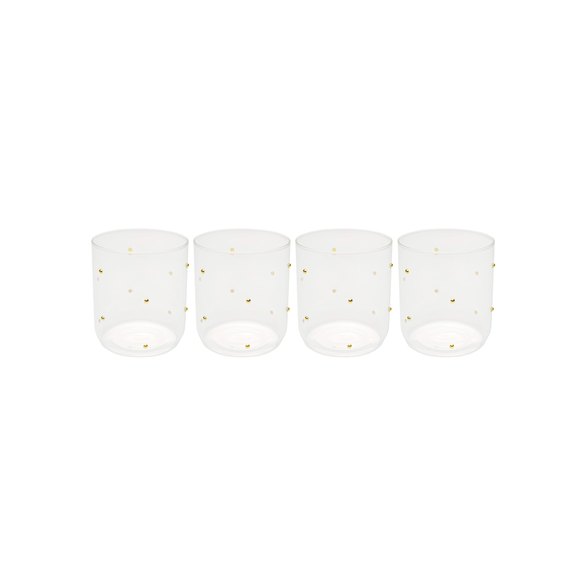 Water Glass Glam Dots gold (4/set) Kare Design