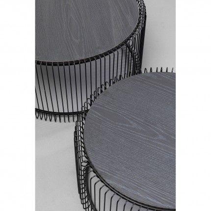 Tables basses Wire bois noir set de 2 Kare Design
