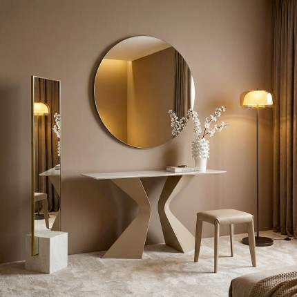 Console Gloria 140x45cm beige ceramic white Kare Design