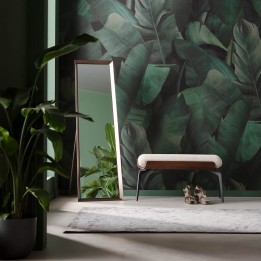 Banc 1/2 places en polyester tressé et hêtre - Marc - Kare Design
