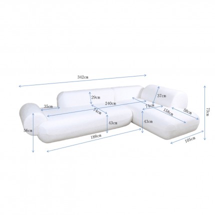 Corner Sofa Soft beige right Kare Design