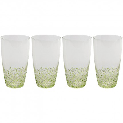 Verres à eau Confetti verts set de 4 Kare Design