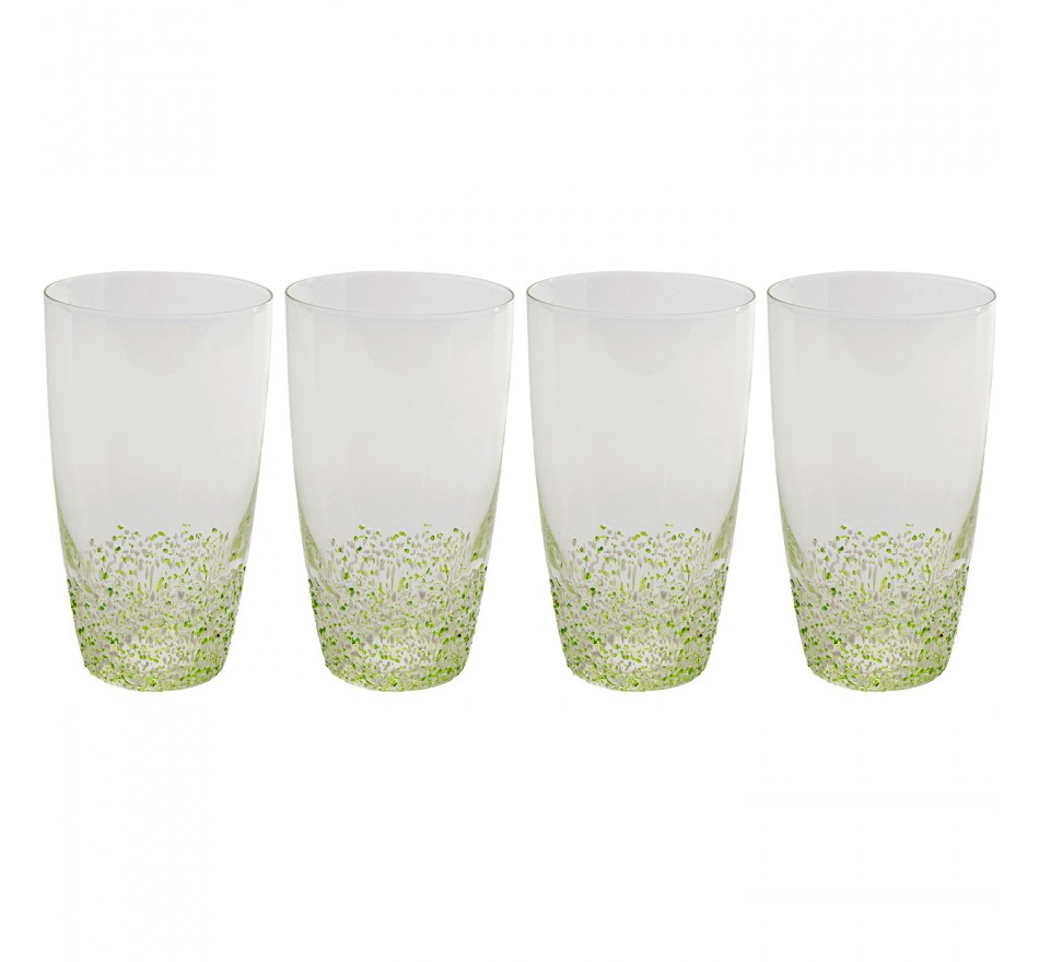 Verres à eau Confetti verts set de 4 Kare Design