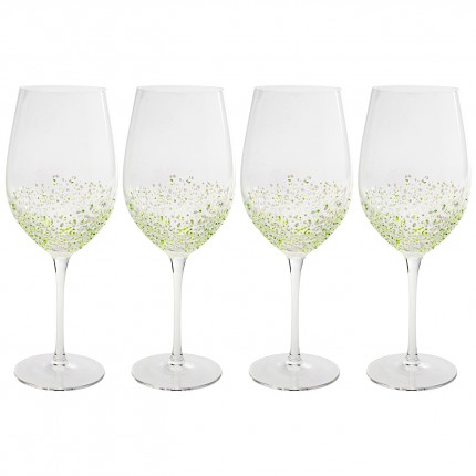 Verres à vin Confetti verts set de 4 Kare Design