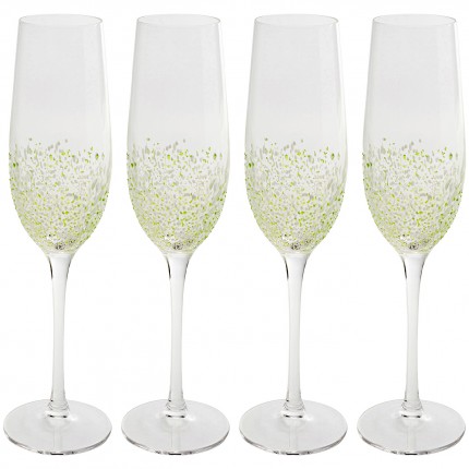 Champagne Glass Confetti green (4/set) Kare Design