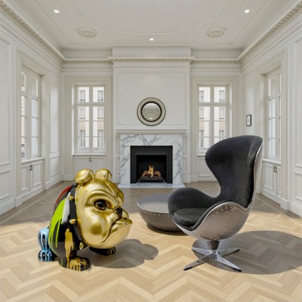 Table basse Lounge 83cm grise rivets Kare Design