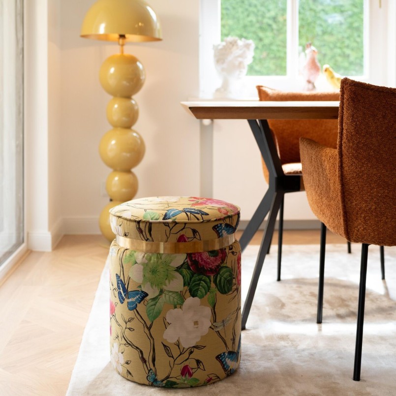 Stool Flower Fever Ø39cm yellow Kare Design