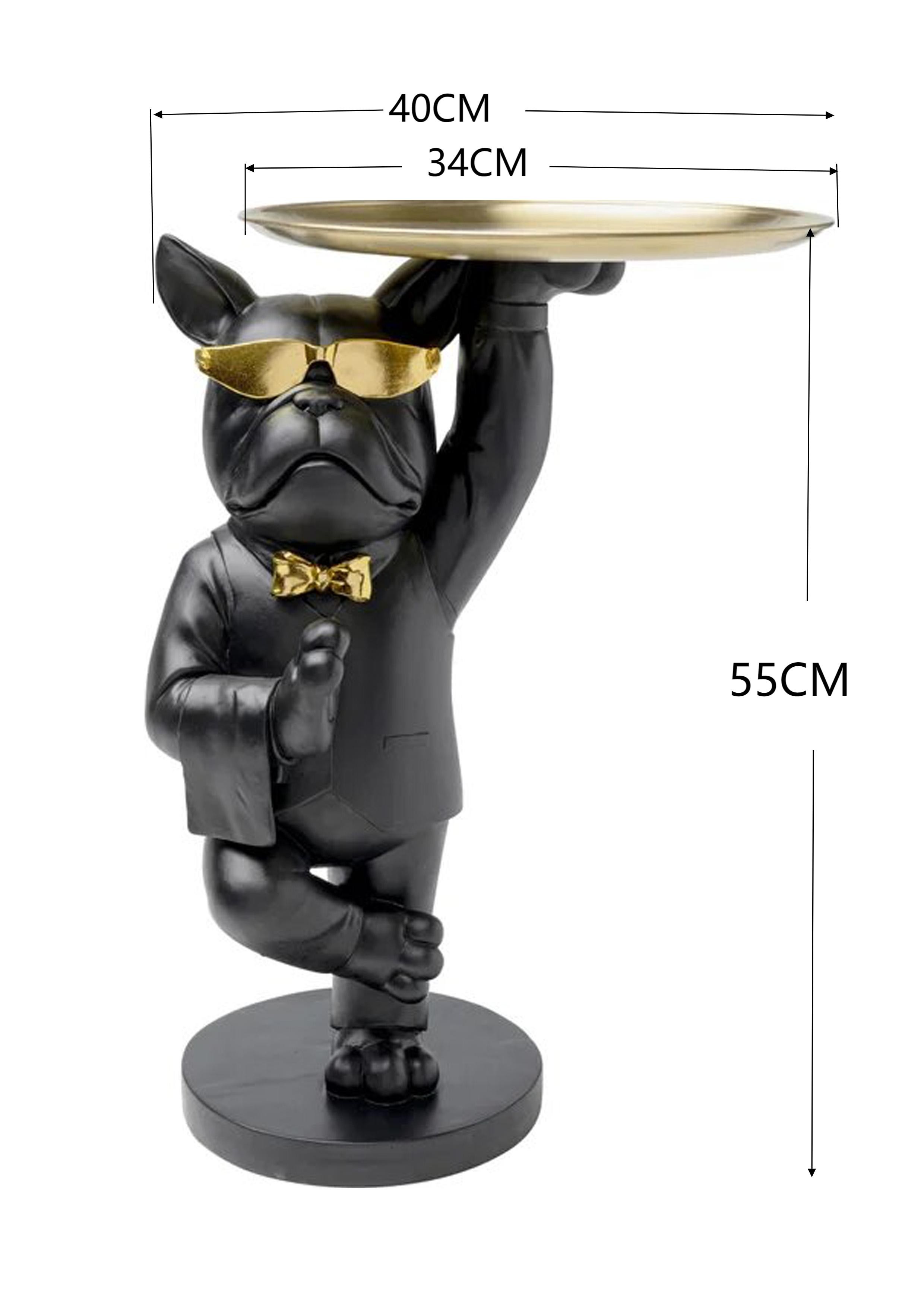 Table d'appoint majordome bouledogue noir Kare Design