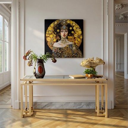 Glass Picture woman Art Nouveau 80x80cm Kare Design