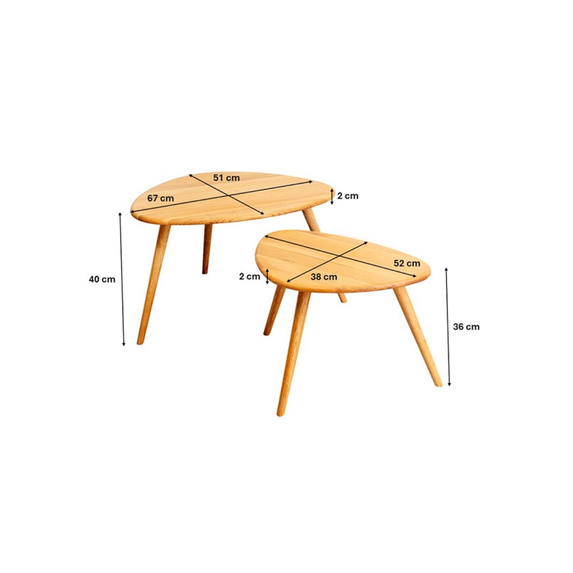 Oak side tables - Vigo - Kare Design