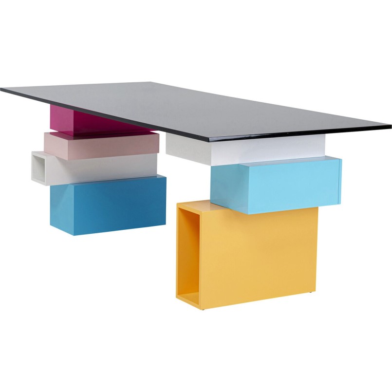 Bureau Pixel avec plateau verre 200x90cm