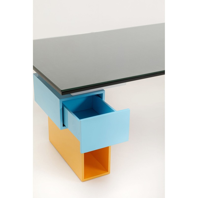 Bureau Pixel avec plateau verre 200x90cm