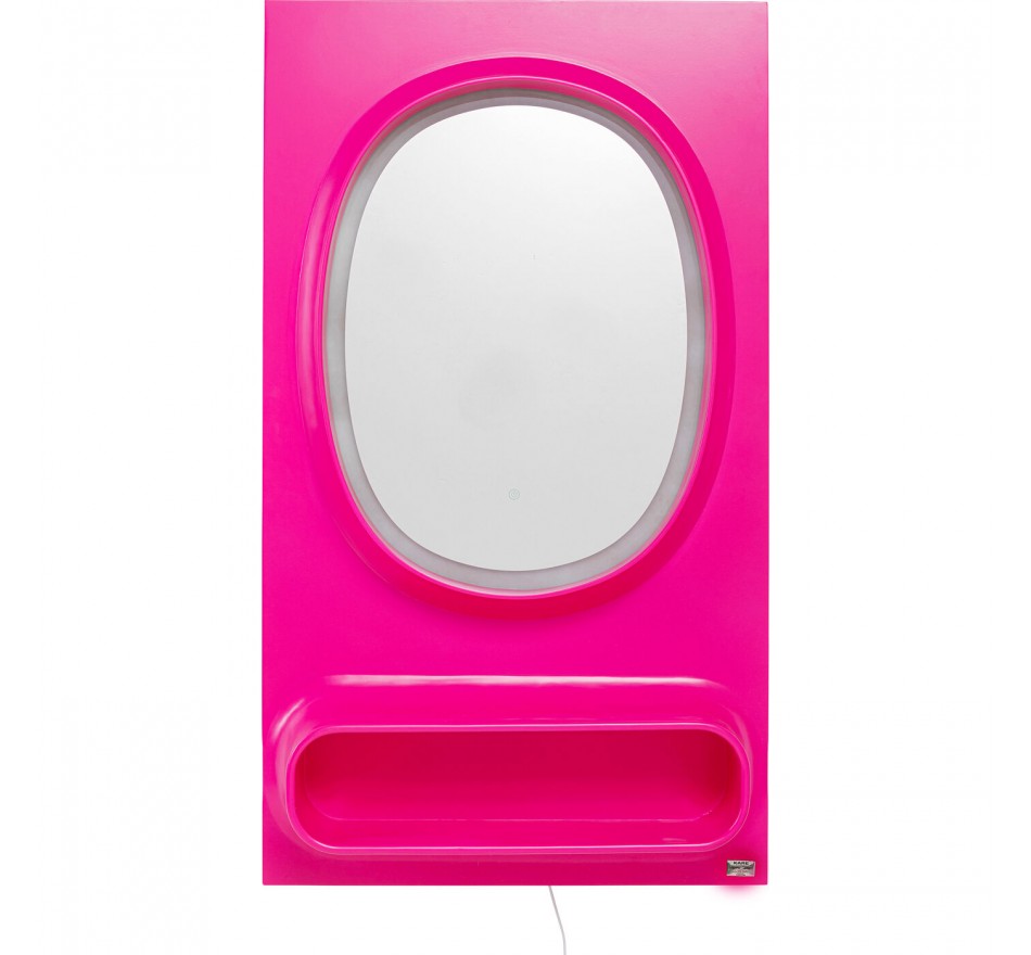 Mirror Aero LED 141x80cm pink Kare Design