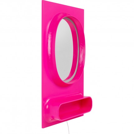 Miroir Aero LED 141x80cm rose Kare Design