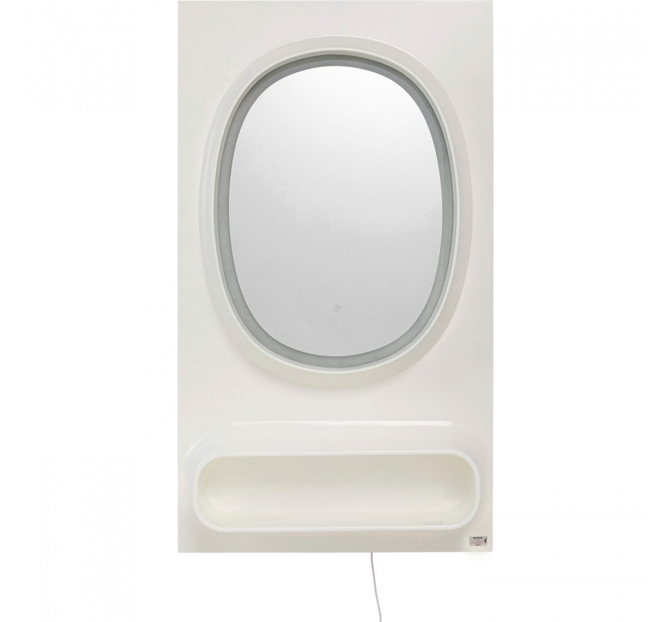 Miroir Aero LED 141x80cm blanc Kare Design