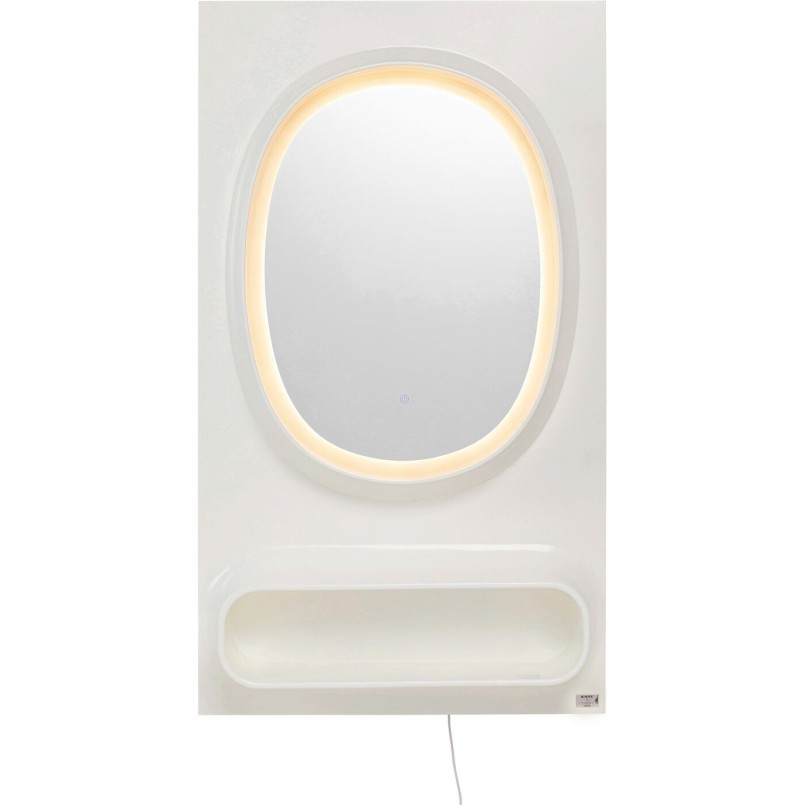 Miroir mural Aero LED blanc 80x141cm