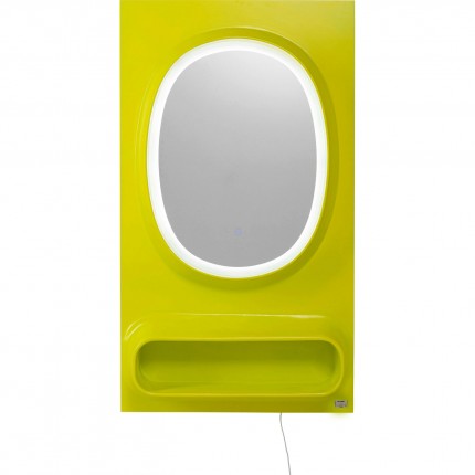 Mirror Aero LED 141x80cm green Kare Design