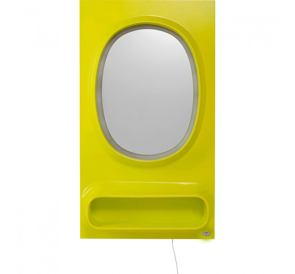 Mirror Aero LED 141x80cm green Kare Design
