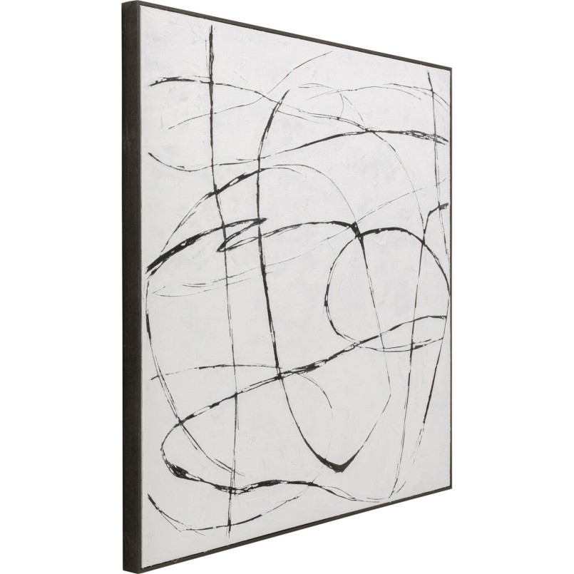 Tableau sur toile Sketch blanc 120x120cm