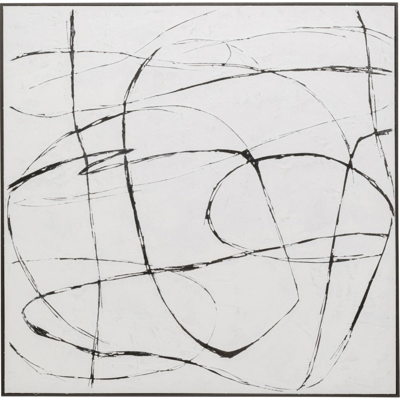 Tableau sur toile Sketch blanc 120x120cm