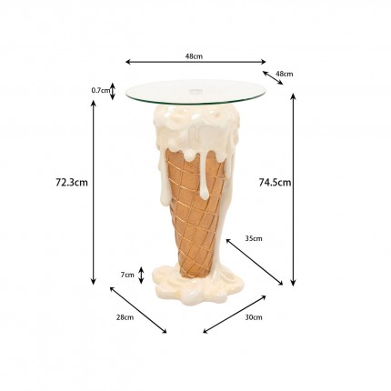 Table de bar glace 48cm vanille Kare Design