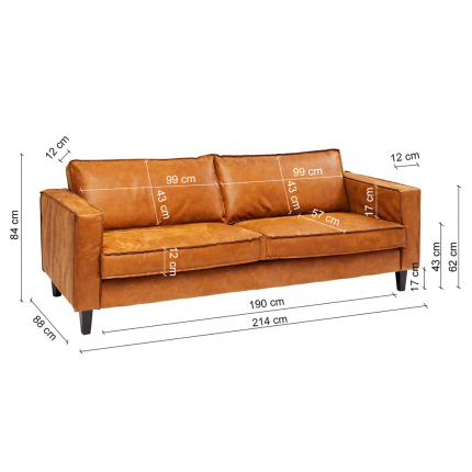 Sofa Neo 3-Seater grey Kare Design