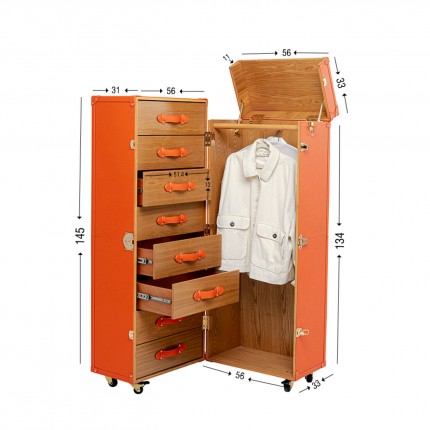 Malle-armoire Monaco orange Kare Design
